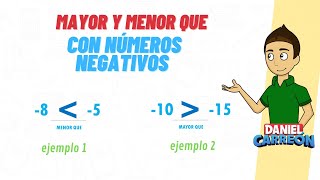 MAYOR Y MENOR QUE CON NÚMEROS NEGATIVOS Super facil  Para principiantes [upl. by Einahpehs]