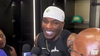 Marquez ValdesScantling on two touchdown performance and connection with Derek Carr [upl. by Sigvard]