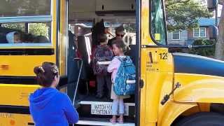 Alex gets on bus for first day of school [upl. by Adnalue]