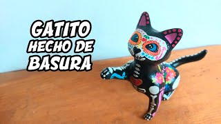 Cómo hacer un GATITO DE BASURA Y PEPEL  Como hacer un alebrije [upl. by Astor]