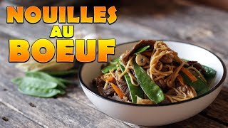 Nouilles sautées au bœuf  Recette chinoise  Le Riz Jaune [upl. by Ause]