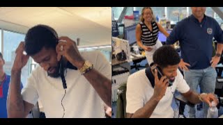 Paul George Making Phone Calls with Season Ticket Holders in the 76ers office [upl. by Gnolb]