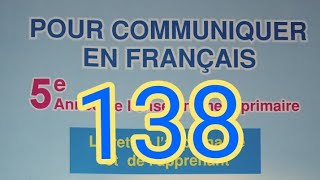 Évaluation et consolidationpage 138pour communiquer en français 5 année primaire [upl. by Yeslrahc]