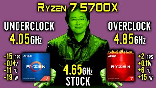 Ryzen 7 5700X Underclock vs Stock vs Overclock  16 Games  CPU Thermals Power amp Efficiency [upl. by Relyhs]