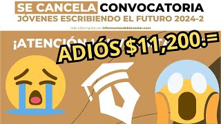 SE CANCELA la Convocatoria de la Beca Jóvenes Escribiendo el Futuro 20242 Noviembre 2024 [upl. by Esnohpla]