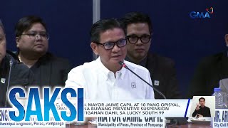 Porac Pampanga Mayor Jaime Capil at 10 pang opisyal pinatawan ng 6 na buwang preventive  Saksi [upl. by Grevera]