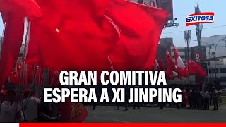 🔴🔵Xi Jinping ya está en Perú Ciudadanos chinos esperan la comitiva del presidenta en av La Marina [upl. by Fabian]