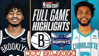 Brooklyn Nets Vs Charlotte Hornets FULL GAME Highlights Nov 202024 NBA Season 202425 [upl. by Bertrand]