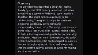 Unburdening Parts in IFS Internal Family Systems [upl. by Eniamrahc]