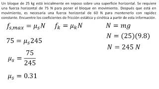 Física  Fuerza de fricción  Ejemplo 1 [upl. by Coppola840]