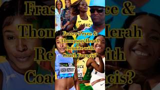 FraserPryce amp ThompsonHerah Reunite with Coach Francis shellyannfraserpryce elainethompsonherah [upl. by Cuthbert]