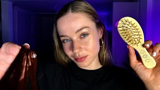 ASMR Pampering You For DEEP Sleep 💤  Hair Wash amp Styling Wooden Makeup Layered Sounds [upl. by Spatz]