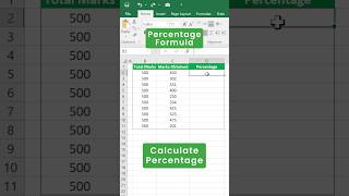 How to calculate PERCENTAGE in excel  Percentage Formula shorts excel [upl. by Adelaja]