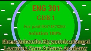 eng301 gdb 1 solution 2022 [upl. by Assile739]