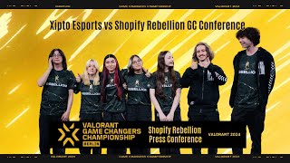 Xipto Esports vs Shopify Rebellion SR Game Changers Berlin Post Match Interview  vctgamechangers [upl. by Lambard279]