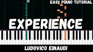 Ludovico Einaudi  Experience Easy Piano Tutorial [upl. by Curzon824]