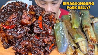 Binagoongang Pork Belly Mukbang Asmr  Filipino Food Mukbang Philippines [upl. by Aicenra58]