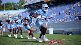 THI TV UNC Football Open Practice Running Back Drills [upl. by Samala191]