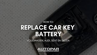 Volkswagen Audi Seat Skoda sleutel batterij vervangen [upl. by Aihsak]