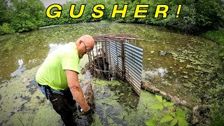 Underwater MONSTER Blocking This Lake Drain Full Release of Water unclog satisfying [upl. by Romulus2]