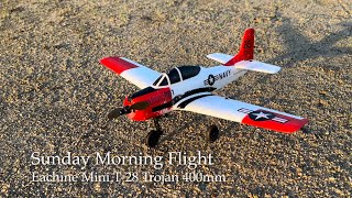 Sunday Morning Flight with RC Plane Eachine Mini T28 Trojan 400mm RTF [upl. by Aicxela]