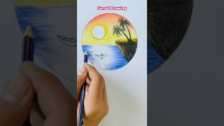 How to draw sunset drawing drawing howto shorts [upl. by Gnihc]