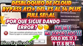 Desbloqueo de iCloud Bypass A12 iPhone XR al 14 Plus en iOS 177 y 176 Beta  Bien Explicado [upl. by Lovell730]