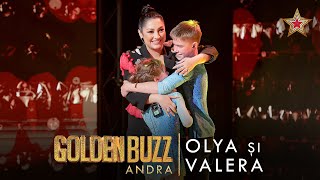 Românii au talent 2023 Olya și Valera Golden Buzzul Andrei [upl. by Adamok504]