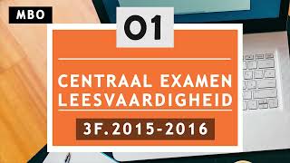 Facet examen Nederlands 3F oefenen MBO 2015 2016 DEEL 1 [upl. by Missi713]