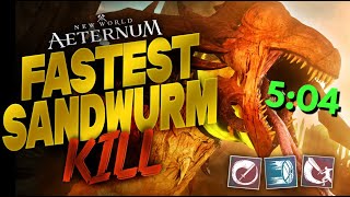 New World Aeternum 504 Sandworm Speedrun  Sword amp Shield PoV with Build [upl. by Suirada955]