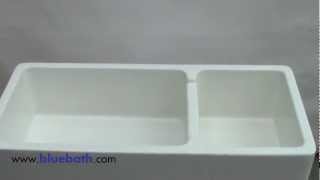 Double Bowl Fireclay Kitchen Sink AB4019 by Alfi Brand For Sale At Bluebathcom [upl. by Naasah]