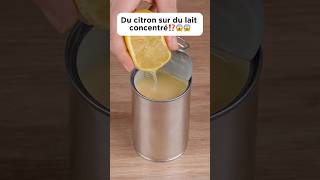 Du citron sur du lait concentré⁉️😱😱 cooking recette delicious milk lemon découverte pourtoi [upl. by Lissi]