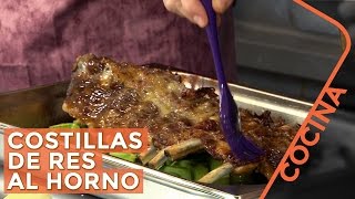 Costillas de Res al Horno  Receta de Cocina [upl. by Atinihs]