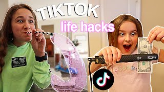 Life Hacks From TIKTOK Lets SEE If They Work  CILLA AND MADDY [upl. by Htyderem]