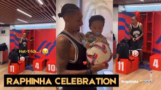 Raphinhas Locker Room Celebration with Lamine Yamal amp Sons Heartwarming Reaction 🎉⚽ [upl. by Nivra15]