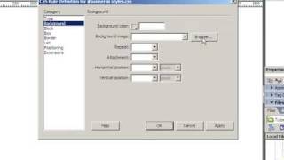Using CSS to put a background image into a div tag in Dreamweaver CS3 [upl. by Lyons252]