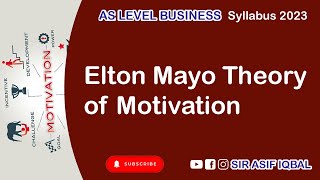 Elton Mayo Theory of Motivation As level Business Syllabus 2023 [upl. by Platus]