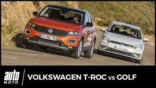 Volkswagen TRoc vs Volkswagen Golf  lombre dun doute avis essai tarifs [upl. by Kapoor]