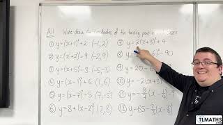 GCSE Maths A11h24 Finding the Turning Point Examples [upl. by Ahsait621]