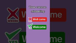 Well come❌ Welcome✅ Common misspelling in English English misspelling englishwithareeba [upl. by Jourdan]