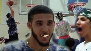 LiAngelo Ball DUNKFEST DuRag LaMelo GOES IN BETWEEN LEGS Future Lakers ICED OUT [upl. by Frodi]