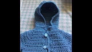 How to add a crochet hoodie or collar to your baby cardigan  baby sweater [upl. by Montagna]