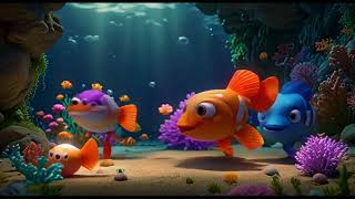 Four Little Fishes Swim in the Sea An Underwater Adventure for Kids  Nursery Rhymes amp Kids Songs [upl. by Gant287]