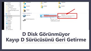 D DİSKİ GÖRÜNMÜYOR ÇÖZÜMÜ  FORMAT SONRASI D DİSKİ KAYBOLDU [upl. by Lesly]