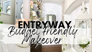 ENTRYWAY IDEAS  BUDGET FRIENDLY MAKEOVER  FARMHOUSE COTTAGE DECOR  SMALL ENTRYWAY MAKEOVER [upl. by Enneiluj159]