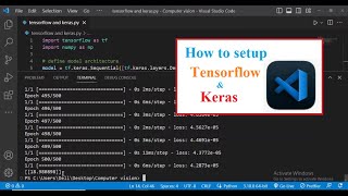 how to setup keras and tensorflow in vs code using python [upl. by Carlye]