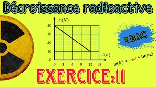 Exercice 11  le courbe de LnNft  Décroissance radioactive ☢️  Nucléaire  2 BAC BIOF [upl. by Aiuqenehs]