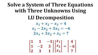 Solve a System of Linear Equations Using LU Decomposition [upl. by Adnal]