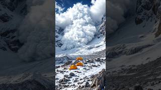 Everest Avalanche mountains everest snow shortviralvideo [upl. by Yssirc30]