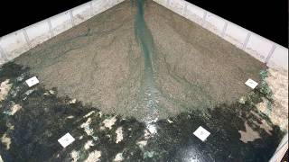 Alluvial fan experiment with widely graded sediment mixture [upl. by Reyaht711]